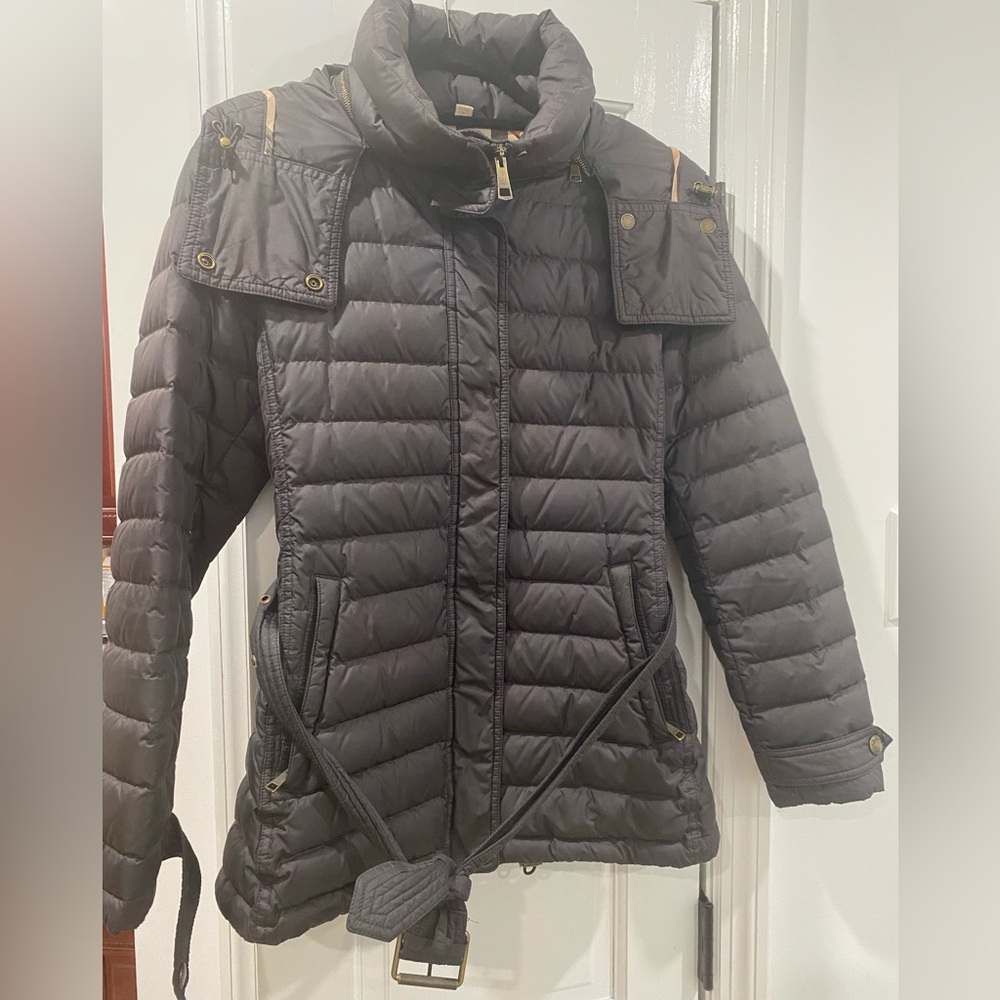 Burberry Black Quilted Jacket with Check Lining